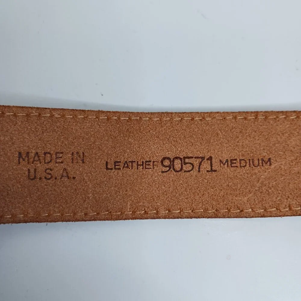 Vintage Brown Leather Women's Belt size M Made in USA